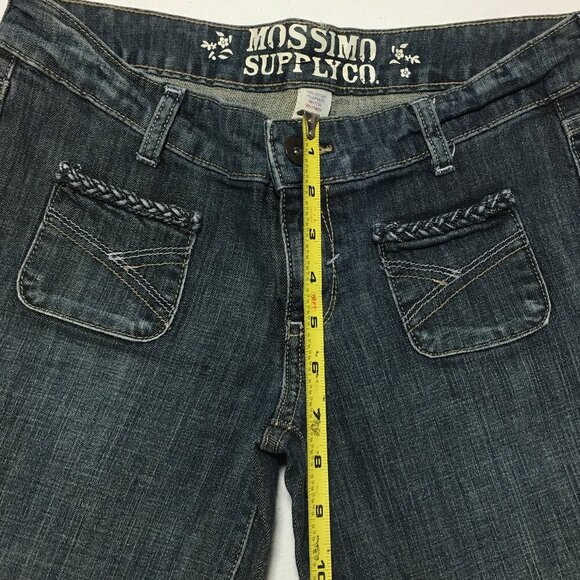 Mossimo Women Low Rise Y2K 90's Blue Wide Leg Dark Wash Jeans Denim size 9 - Picture 10 of 11